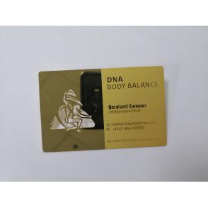 Custom Business Metal Gold Card With Emboss Text Logo Mirror Effect