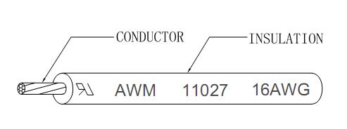 300V mPPE Wire UL11027 16AWG Solid 1/1.29 OD1.8mm Black