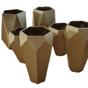 Support custom metallic irregular flower pot planters