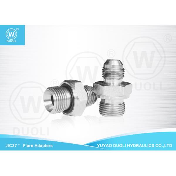 Hydraulic 37 Degree JIC Flare Fittings , BSP Male 60° Seat Captive Seal Pipe Fittings