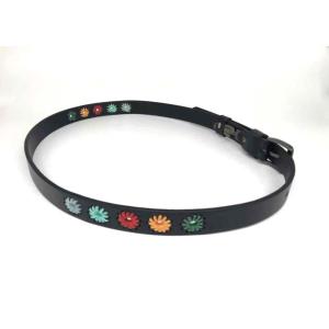 Black Flower Embroidered Full Grain Cow Leather Belts