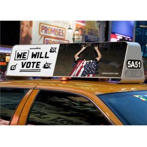 Waterproof Car LED Sign Display , Outdoor Full Color Taxi Roof Screen Double