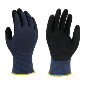 Seamless Polyester Spandex Knitting Black Nitrile Gloves For Automotive