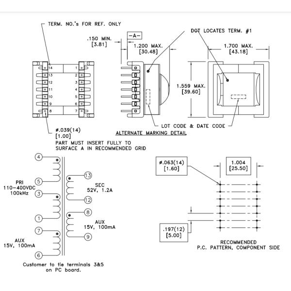 Compact SMPS Flyback Transformer For Consumer Electronics 750315434