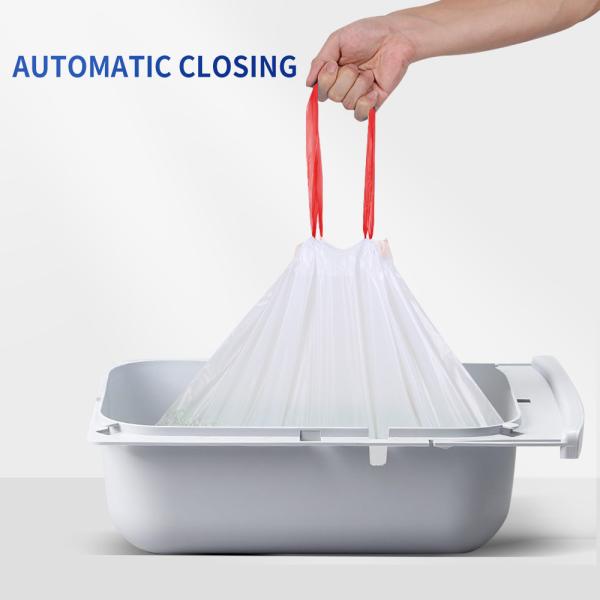 Cute Disposable Cat Litter Box Pan Liner Filter Refills Waste Flat Plastic Bag With Drawstring