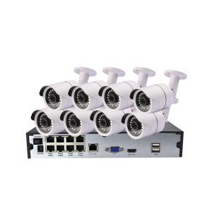 8Ch Night Vision Waterproof CCTV Camera System with H.265 P2P POE NVR Kit for