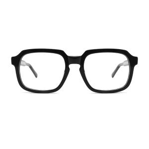 Men'S Acetate Frame Glasses Retro Square Patterned Temples 52mm