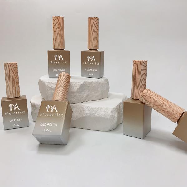 Manufacturer Low Price Uv Gel Nail Polish Bottle with Wooden Bamboo Cap