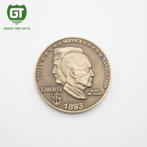 Antique Gold Plating Hard Enemal Navy Challenge Coin with 3D effects