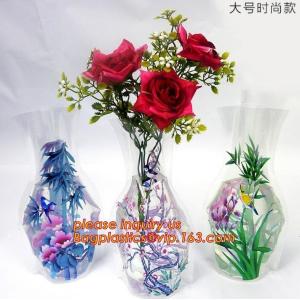 artificial foldable pvc decorative wedding plastic vase,pp plastic flower sleeve
