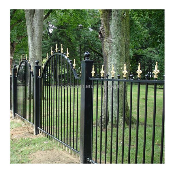 Buy 6ft x 8ft Flat Top Spear Point Galvanized and Powder Coated Corten Steel Picket Fence at wholesale prices