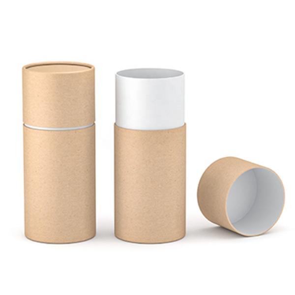Buy Eco Friendly Kraft Paper Tube Packaging / Paper Cylinder Container Disposable at wholesale prices