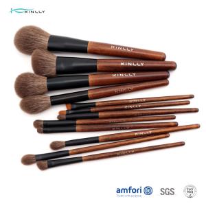 Poly Bag 12PCS Alu Tube Wooden Handle Makeup Brushes