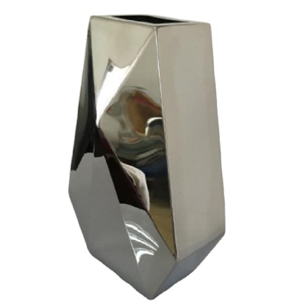 Steel silver mirror chrome flower pot for decorate