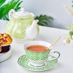 Japanese Tea Cup Set Porcelain Teekanne Set Green Afternoon Cup And Saucer With