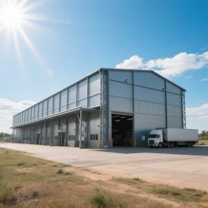 Prefabricated Metal Warehouse Steel Structure Customized With Sandwich Panel