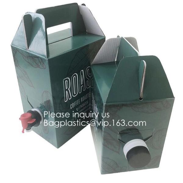 Recycled eco friendly Customized logo 1L/2L/3L/5L/10L bag in box with valve for water stand up coffee spout pouch