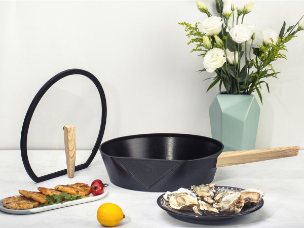 Buy 10.25Inch Aluminum Frying Pan Oven Safe With Silicone Handle at wholesale prices