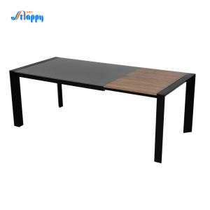 Width 900mm Extending Dining Tables Knock Down Type With Black Iron Leg DT-981