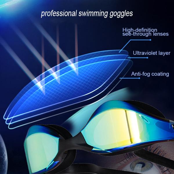 Dark Blue Personalized UV Protection Swimming Goggles Antifog Male Swimming Goggles