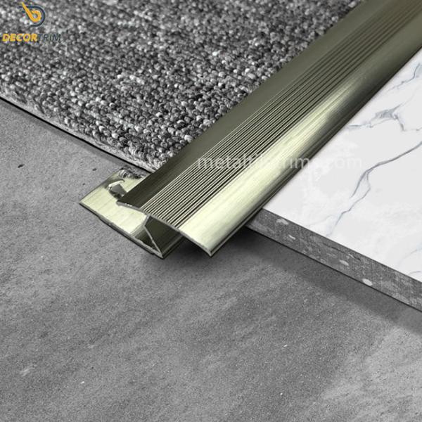 Buy Shiny Champagne Zig Zag Carpet Transition Strip With Gripper Punching at wholesale prices