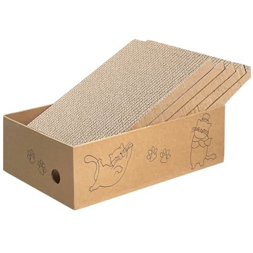 Buy Pet Suppliers 5 Packs in 1 Cat Scratch Pad with Box Suitable for Cats to Rest Grind Claws and Play at wholesale prices