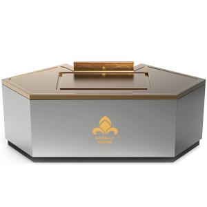 Bow-Shaped Copper Teppanyaki Grill Table - Customizable Size & Smoke Exhaust
