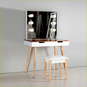 UL Power Strip Rubberwood Foot Solid Acacia Makeup Dressing Tables