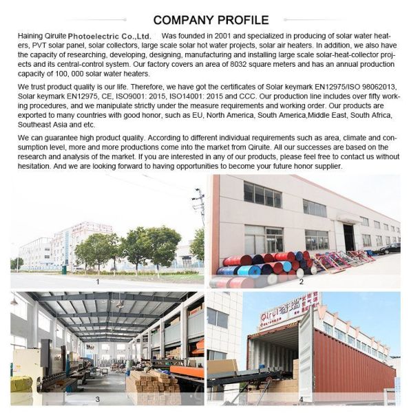 100L-2000L Flat Plate Panel Solar Hot Water Heater
