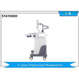 Black And White Ultrasound Machine Trolley With Convex Probe For Pregnancy