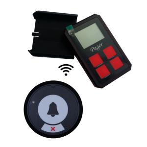 wireless calling system call button transmitter and portable pager
