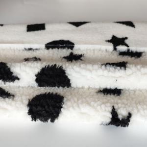 Black And White Sherpa Fleece Fabric Jacquard Yarn Dyed For Backoack Floor Mats