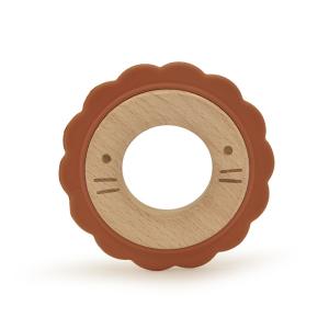CPSIA Nuby Natural Wood Silicone Teether Ring FSC Customized