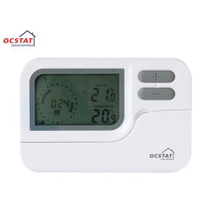 LED Blue Backlight 7 Day Programmable Thermostat With HVAC System