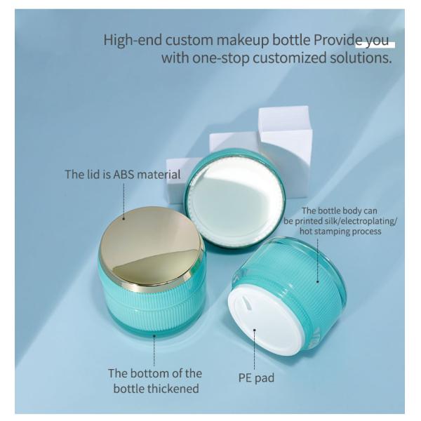 Collar Material Acrylic Double Wall Lotion Jar Round Cap Container for Face Cream and Eye Cream