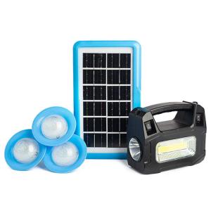 Quality Portable Mobile Solar Lighting System With 3 LED Bulbs Emergency Solar Light Kit for sale
