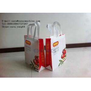 Eco 3D Nonwoven Bag / Non Woven Box Bag Making Machine For Gift Bag / Drink Bag