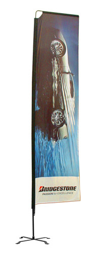 Buy Promotional Feather Flag Banners Block Shape Different Base Aluminum Pole at wholesale prices