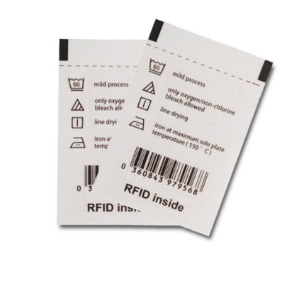Buy Polyester Programmable RFID Care Label R6P 960MHZ Frequency at wholesale prices
