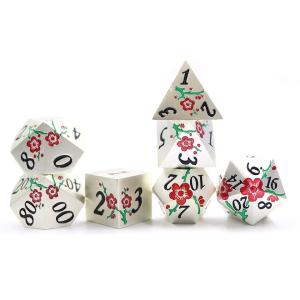 Quality Zinc Alloy Polygonal Plum Blossom Metal Dice Suite Dragon And Dungeon DND for sale