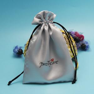Personalized Luxury Satin drawstring eyelash Packaging bags with logo printing