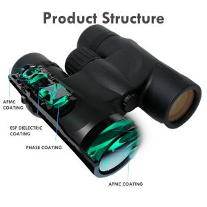 BaK4 Waterproof 10x42 Binoculars Telescope Long Eye Relief For Mobile Camera