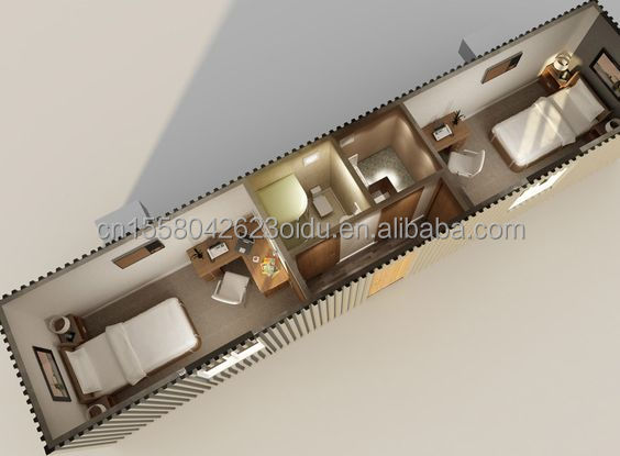 Customizable 2/3 Bedrooms Luxury Portable Garden House with Toilet and Wall 50/75/100mm Wave Sandwich Panel