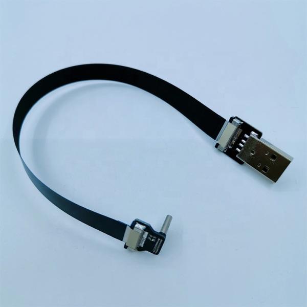 Buy Flat Thin FFC Ribbon Type C Flat Cable , Micro Usb 90 Degree Flat For FPV Gimbal at wholesale prices
