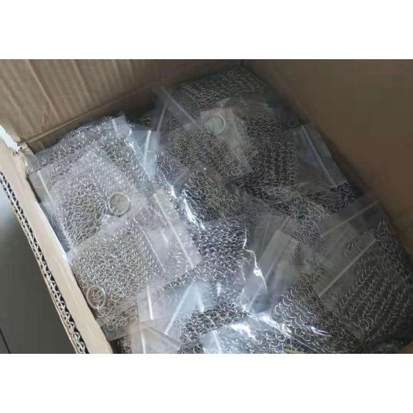 7X7 Inch 316 SS Ringer Cast Iron Cleaner / Wire Mesh Scrubber Round Shape