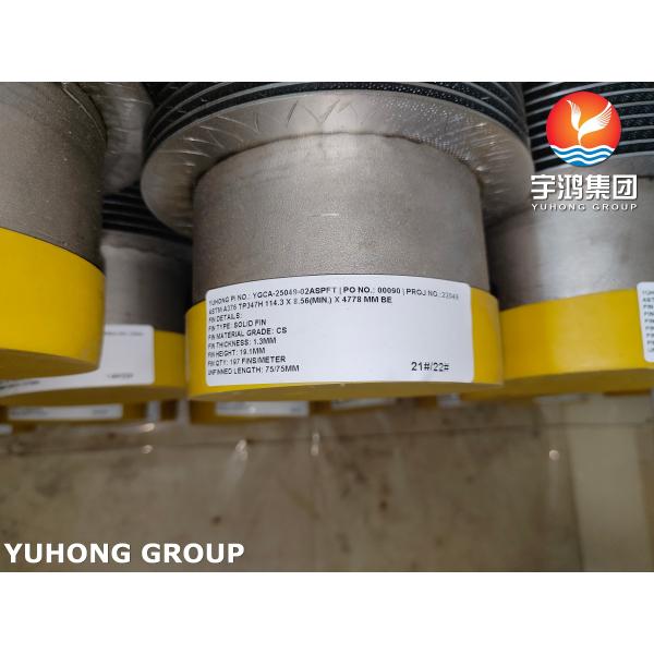 ASTM A376 TP347H HFW Solid Finned Tube With Carbon Steel Fins For Refinery Heaters