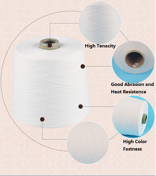 40S / 2 Virgin Polyester Spun Yarn For Knitting , Polyester Dyed Yarn High Strength
