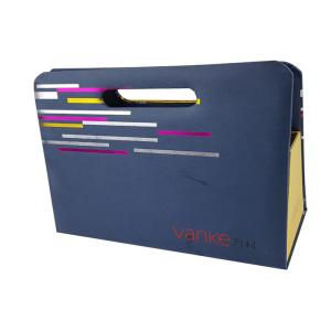 China Blue Color Printing CMYK Foil Hot Stamping Customized Design Cardboard Material Handbag with Box Inside on sale