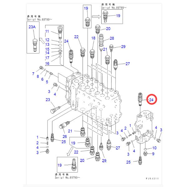 Komatsu PC200 6 Main Relief Valve 723 40 51102 709 70 74302