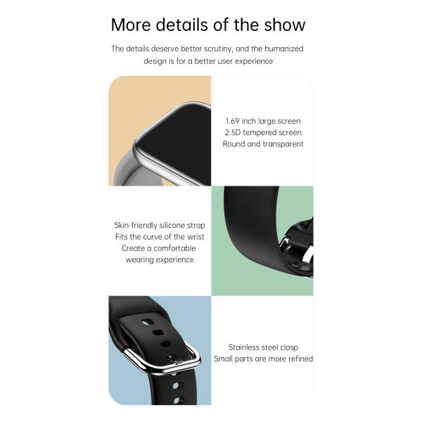 1.3inch 240*280 Remote Control Smartwatch Heart Rate Photography